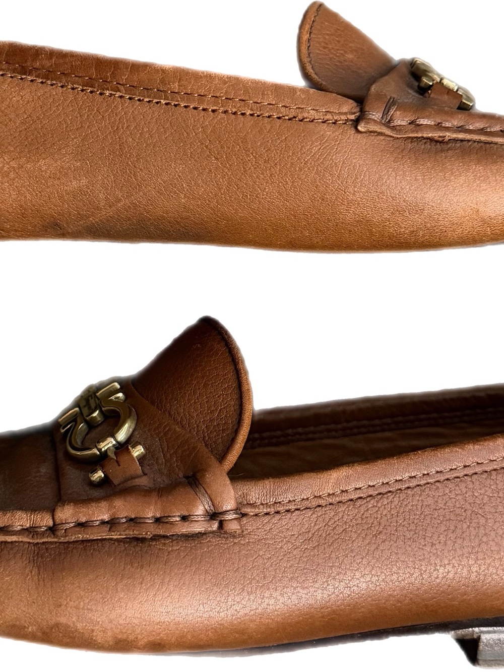 Women’s Salvatore Ferragamo Cognac Leather Bit-Detail Loafers size 7c - Picture 5 of 7